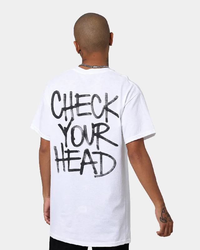 Bravado Check Your Head T-Shirt White Chenille Brocade Lace