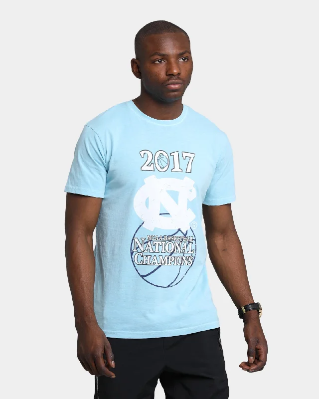 NCAA UNC Basket Ball Poster Short Sleeve T-Shirt Washed Carolina Print Jacquard Patchwork