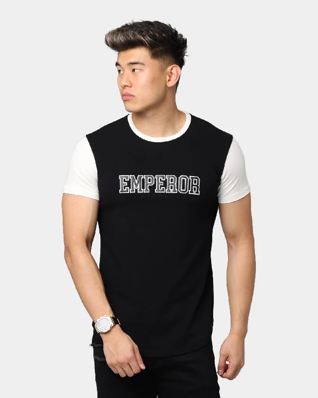 Emperor Apparel Athletic After Dark Short Sleeve T-Shirt Black/Off White Fleece Nylon Spandex