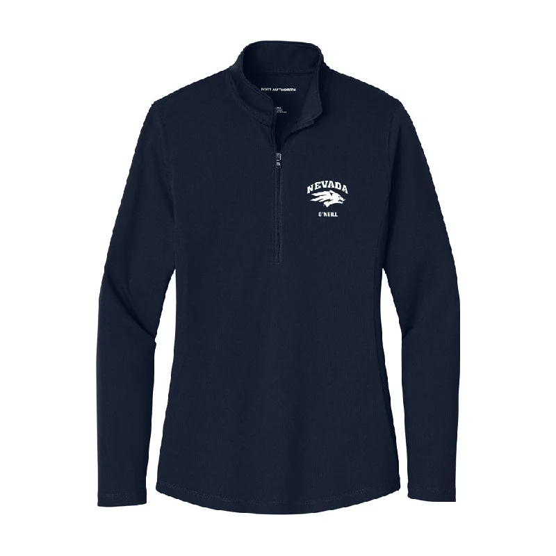 Nevada - NCAA Women's Soccer : Taylor O'Neill - Women's Lightweight Quarter Zip Jacket Wool Jacket Cashmere Jacket Tweed Jacket