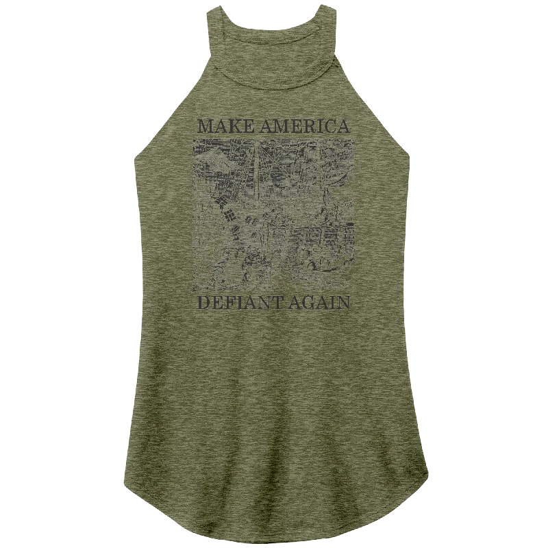 Make America Defiant Again women's (light) rocker tank navy tank top