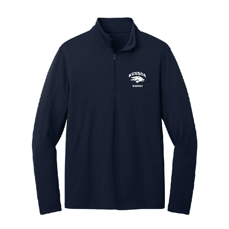 Nevada - NCAA Women's Soccer : Jasmine Navarro - Lightweight Quarter Zip Jacket V-Neck Jacket Boat Neck Jacket Square Neck Jacket