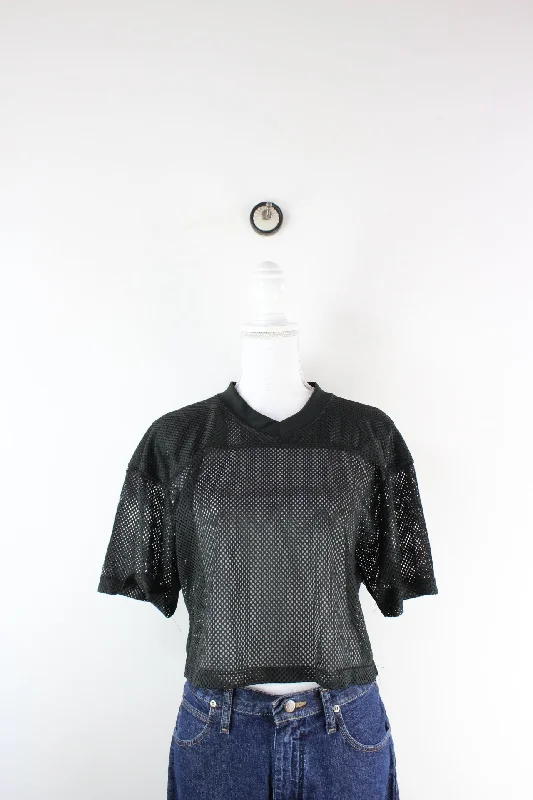 Vintage Black Crop Jersey (S) Party Jersey Tee