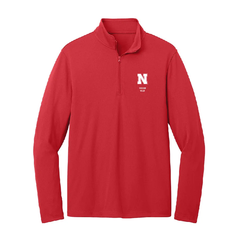 Nebraska - NCAA Women's Soccer : Cece Villa - Lightweight Quarter Zip Jacket Satin Jacket Silk Jacket Chiffon Jacket