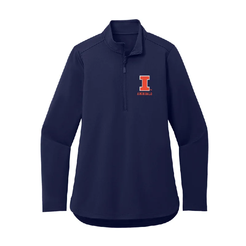 Illinois - NCAA Women's Soccer : Mya Archibald - Women's Premium Quarter Zip Jacket Oversized Jacket Tailored Jacket Straight Jacket