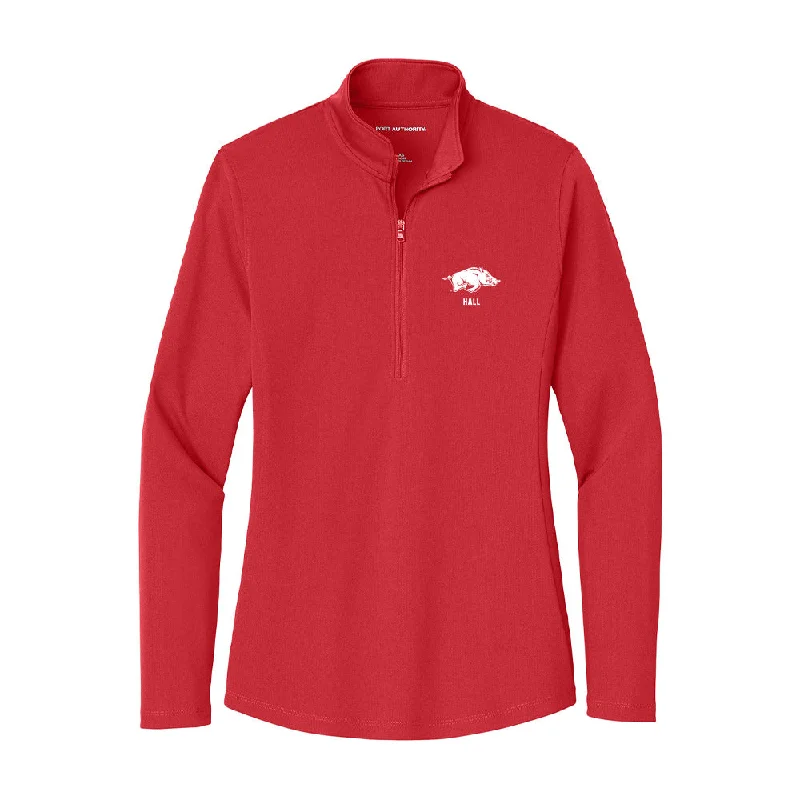 Arkansas - NCAA Women's Soccer : Jordan Hall - Women's Lightweight Quarter Zip Jacket Nylon Fabric Polyester Fabric Spandex Fabric