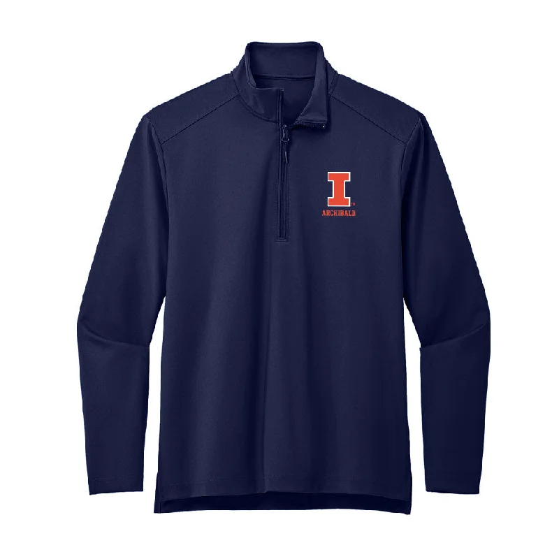 Illinois - NCAA Women's Soccer : Mya Archibald - Premium Quarter Zip Jacket Nylon Jacket Polyester Jacket Spandex Jacket