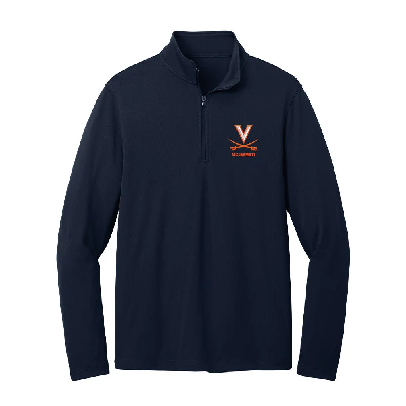 Virginia - NCAA Women's Soccer : Meredith McDermott - Lightweight Quarter Zip Jacket Hooded Jacket Caped Jacket Shawl Collar Jacket