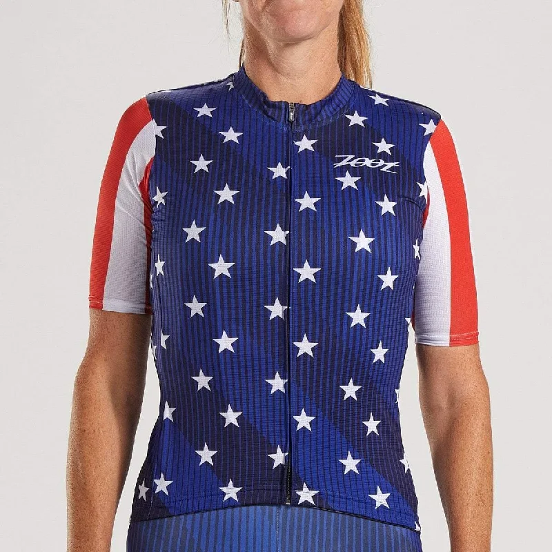 Womens LTD Cycle Aero Jersey - Stars & Stripes Casual Jersey Blouse