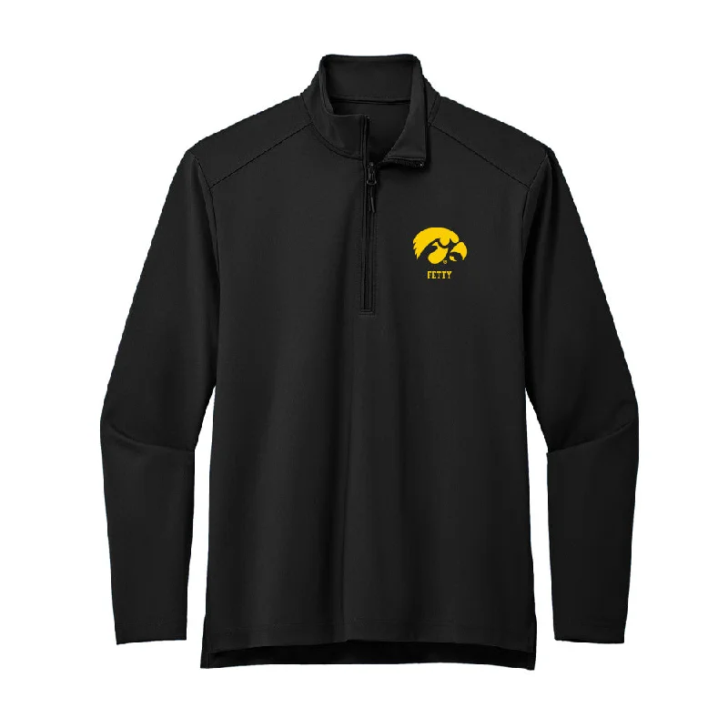 Iowa - NCAA Women's Soccer : Rielee Fetty - Premium Quarter Zip Jacket Nylon Fabric Polyester Fabric Spandex Fabric