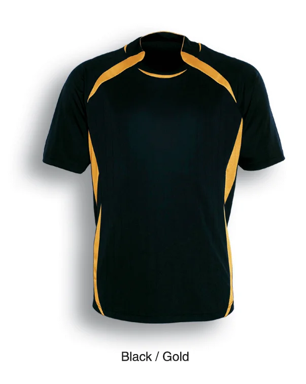 Adult Sports Soccer Jersey - Black/Gold Ribbed Jersey Tee