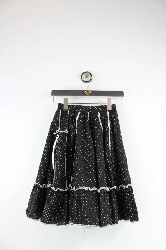 Vintage Dot Skirt (M) chiffon skirt flowing