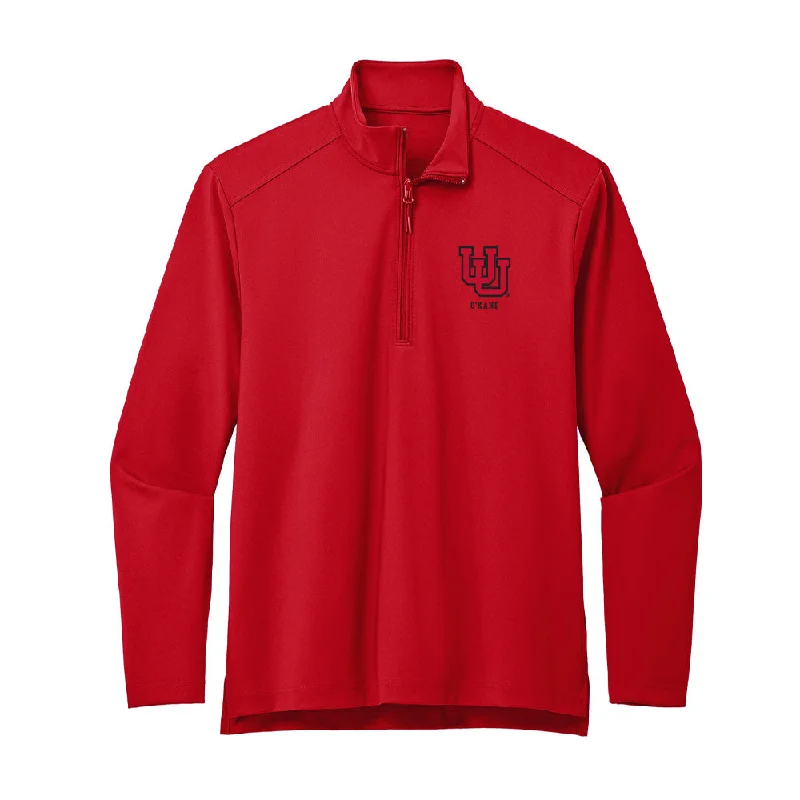 Utah - NCAA Women's Soccer : Katie O'Kane - Premium Quarter Zip Jacket Rayon Fabric Velvet Fabric Corduroy Fabric