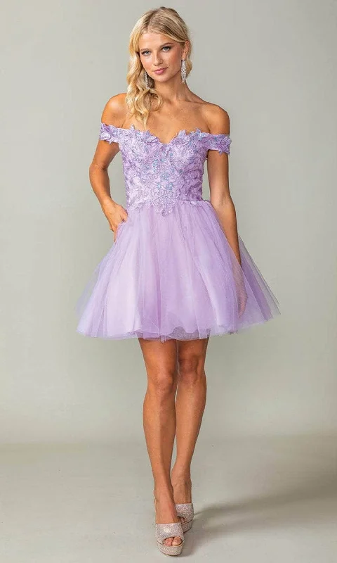 Dancing Queen 3373 - Off Shoulder Tulle Cocktail Dress Tunics Sophisticated sleek