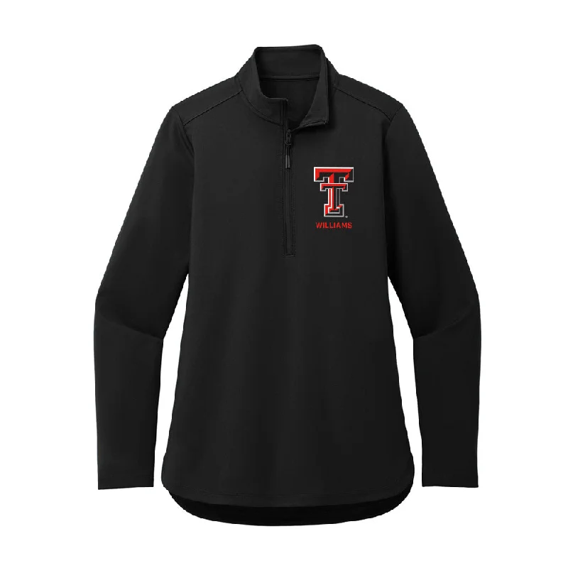 Texas Tech - NCAA Women's Soccer : Ashleigh Williams - Women's Premium Quarter Zip Jacket Wool Jacket Cashmere Jacket Tweed Jacket