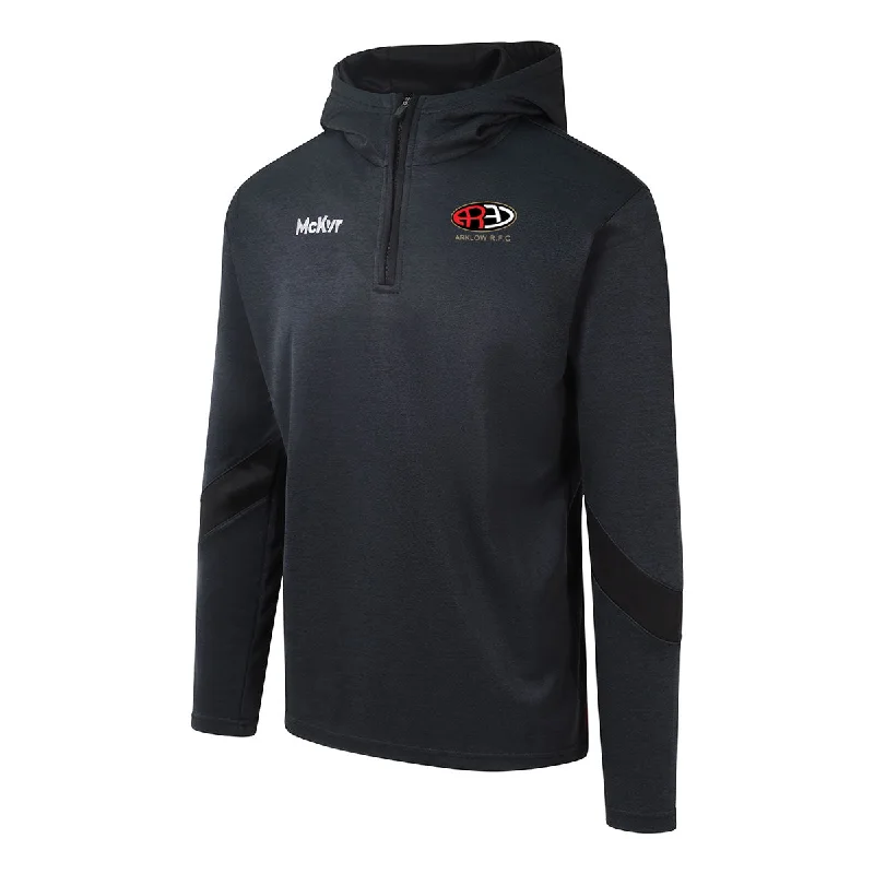 Mc Keever Arklow RFC Core 22 1/4 Zip Hoodie - Adult - Black Hoodie with Relaxed Fit Easy Casual