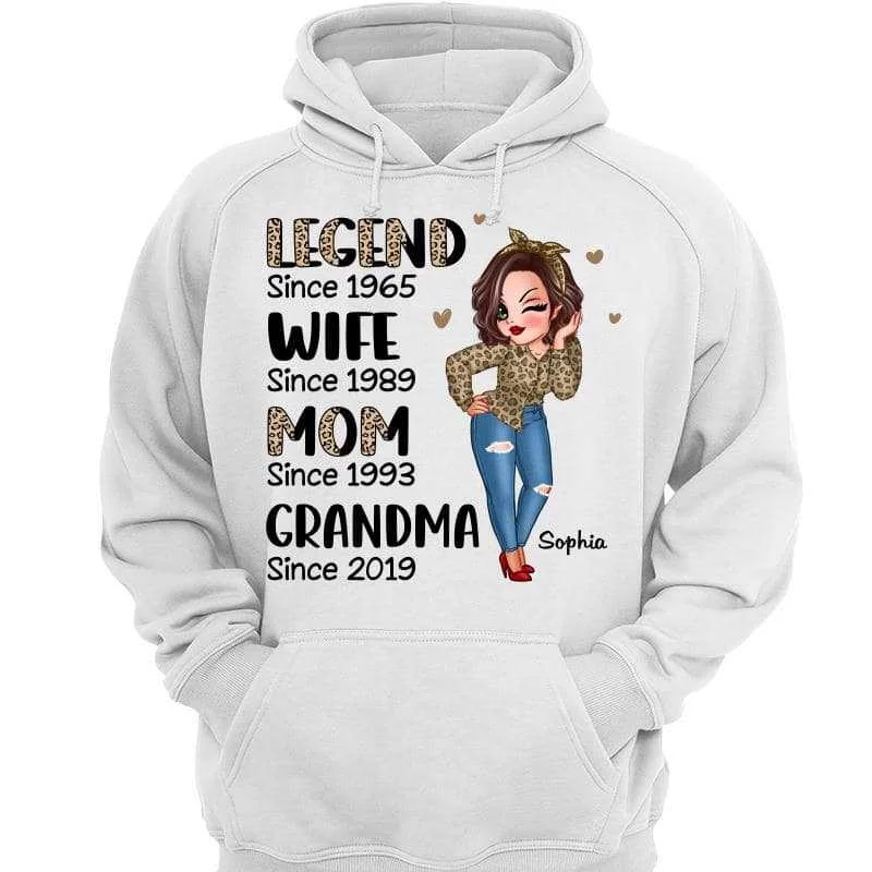 Half Leopard Sassy Woman Legend Wife Mom Grandma Personalized Hoodie Sweatshirt Hooded Sweatshirt Casual Wear Street Style