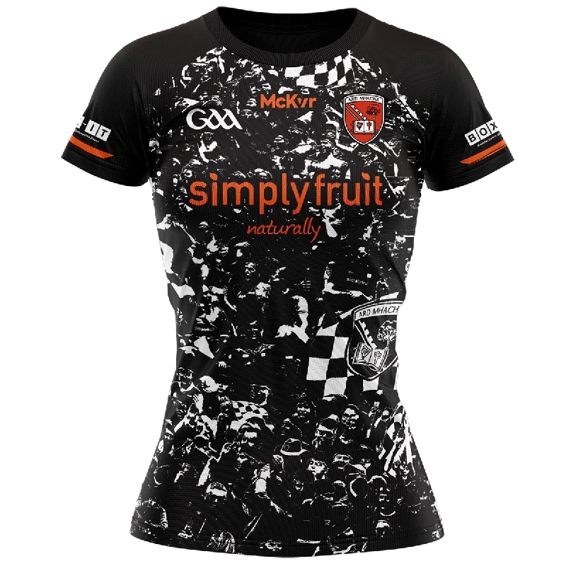 Mc Keever Armagh GAA Official Vital Training Jersey - Womens - Black/White Olive Green Jersey Tee