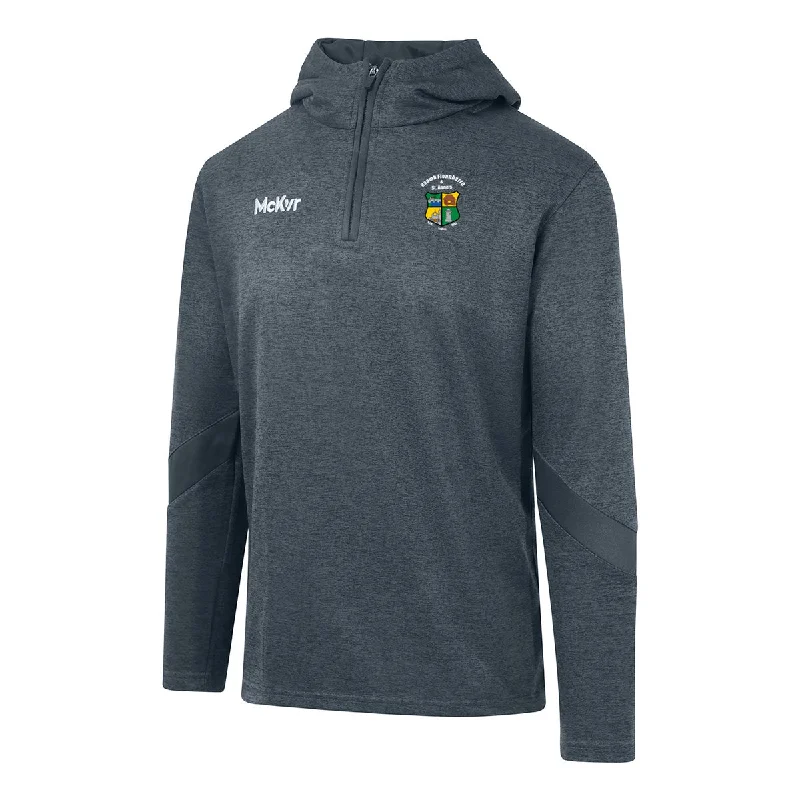 Mc Keever Naomh Fionnbarra & St Anne's GFG Core 22 1/4 Zip Hoodie - Adult - Charcoal Hoodie with Velcro Closure Adjustable Secure