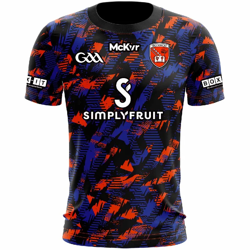 Mc Keever Armagh GAA Goalkeeper Jersey - Adult - Black/Blue/Orange Elegant Jersey Shirt