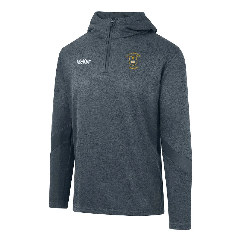 Mc Keever John Mitchels GAA Core 22 1/4 Zip Hoodie - Adult - Charcoal Hoodie with High Neck Warm Protective