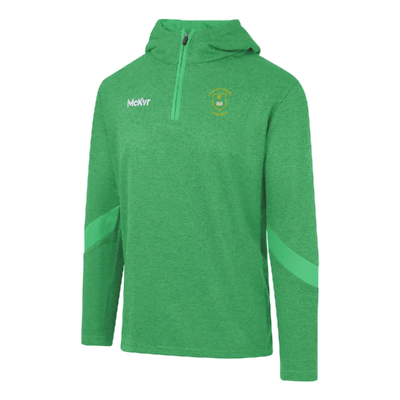 Mc Keever John Mitchels GAA Core 22 1/4 Zip Hoodie - Adult - Green Hoodie with Frayed Bohemian Relaxed