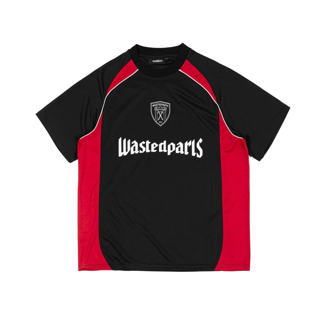 Wasted Paris Rain Football Jersey - Black / Red Ash Gray Jersey Tee