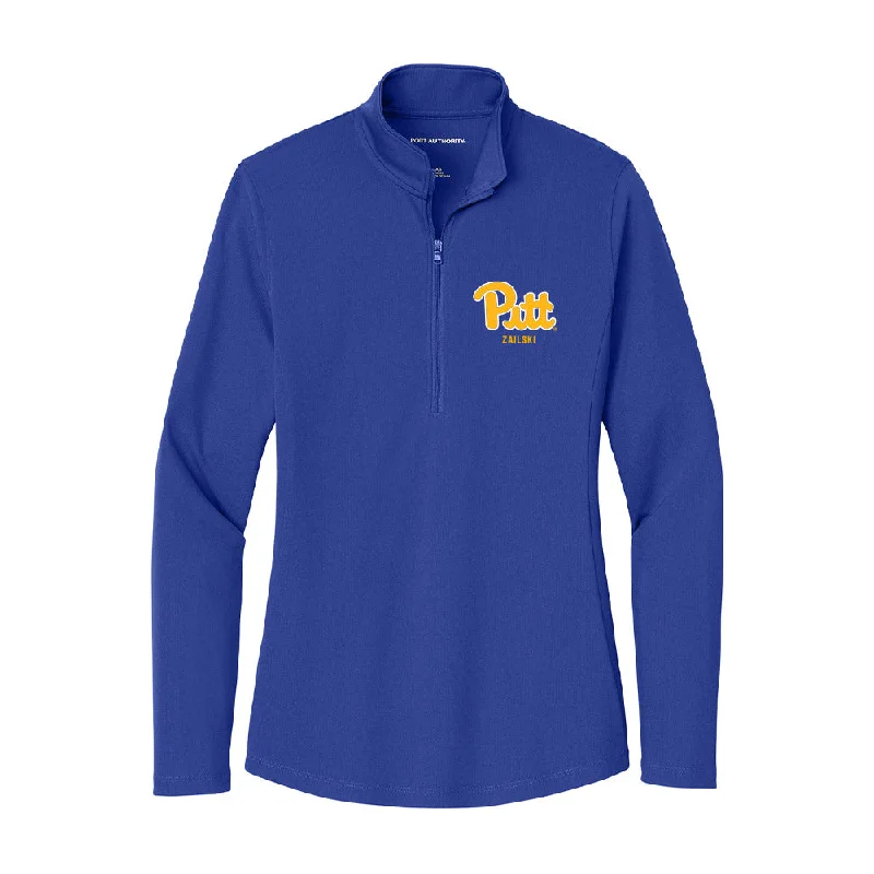 Pittsburgh - NCAA Women's Soccer : Katie Zailski - Women's Lightweight Quarter Zip Jacket Front Pockets Side Pockets Patch Pockets