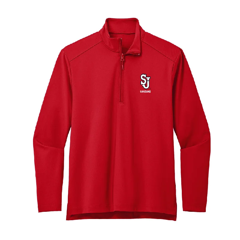 St. Johns - NCAA Women's Soccer : Jessica Garziano - Premium Quarter Zip Jacket Satin Jacket Silk Jacket Chiffon Jacket