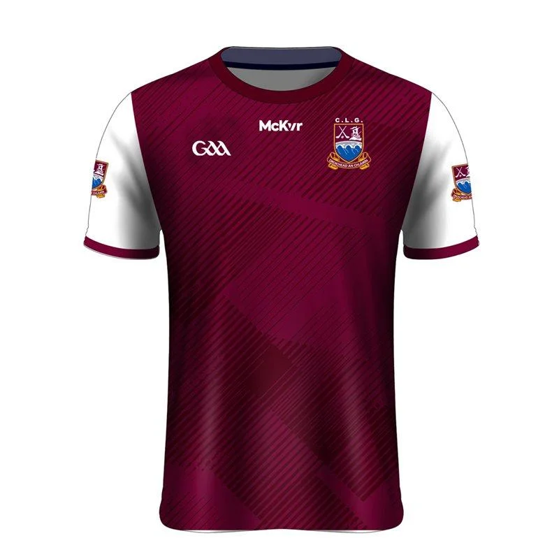 Mc Keever Clarinbridge GAA Playing Jersey - Adult - Maroon/White Comfortable Jersey Tee