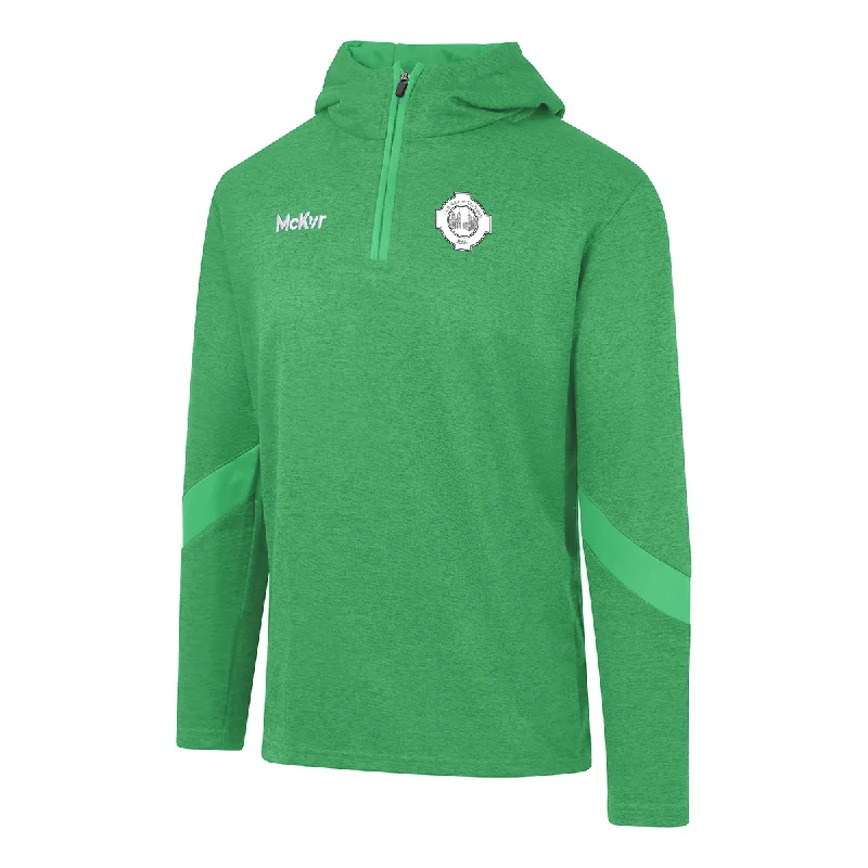 Mc Keever Ballincollig GAA Core 22 1/4 Zip Hoodie - Adult - Green Hoodie with Velcro Closure Adjustable Secure