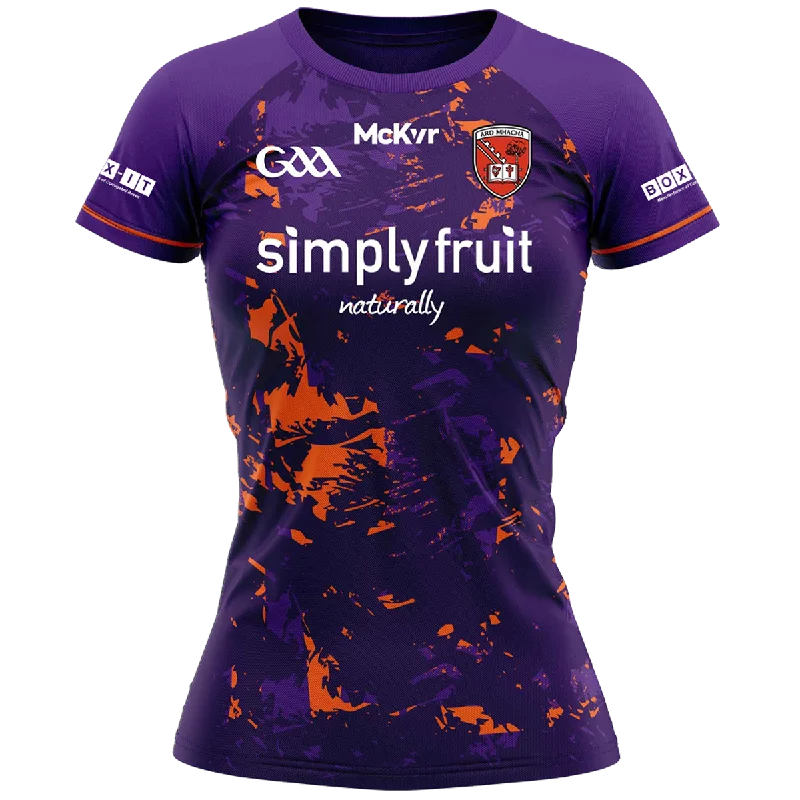 Mc Keever Armagh GAA Official Vital Training Jersey - Womens - Purple/Orange Bamboo Jersey Tee