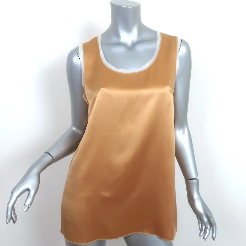 Dolce & Gabbana Tank Top Gold Satin Size 42 Sleeveless Blouse lightweight tank top