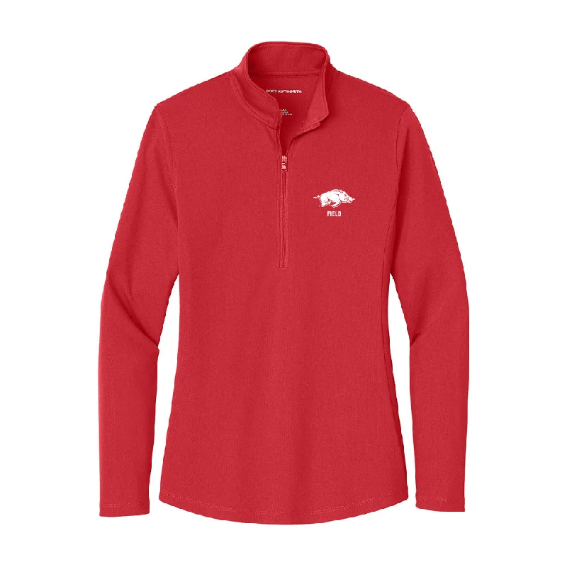 Arkansas - NCAA Women's Soccer : Bella Field - Women's Lightweight Quarter Zip Jacket Bomber Jacket Anorak Windbreaker