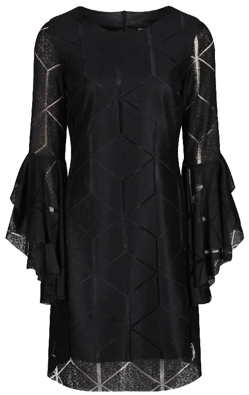 Amelia - Black lace dress with statement sleeves Tunics Custom made