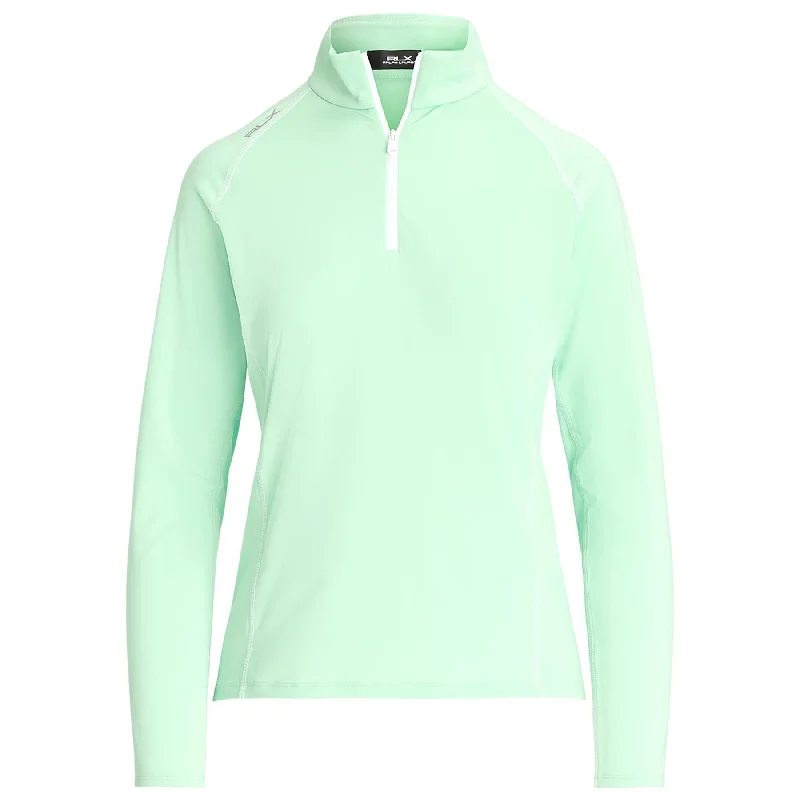 Womens Stretch Jersey Quarter Zip Pullover Pastel Mint/Ceramc White - SS24 Travel Jersey Tee