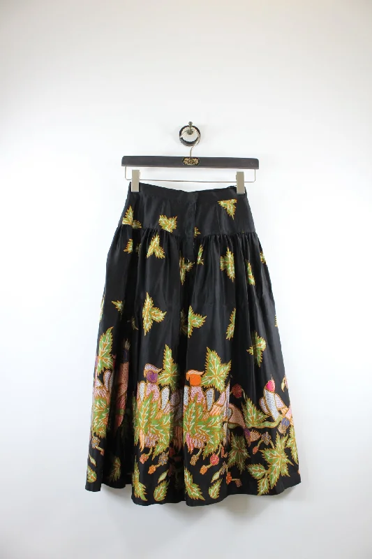 Vintage Cockatoo Skirt (M) wool skirt breathable