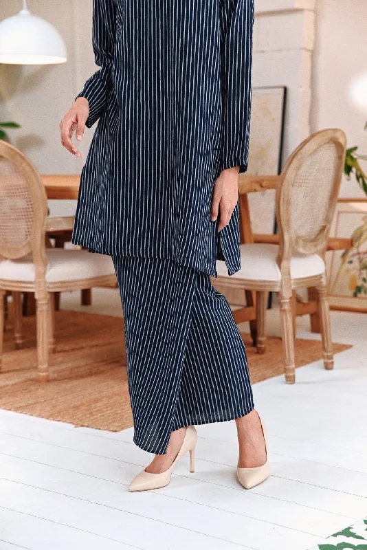 The Jumpa Women Folded Skirt - Deep Stripe denim skirt trendy