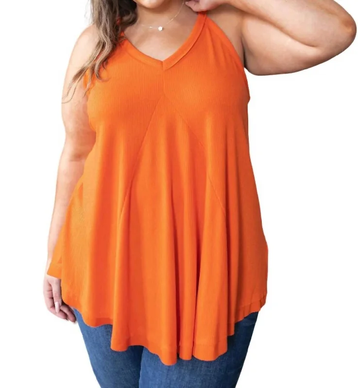 In The Swing Of Things Swing Tank In Orange bronze tank top