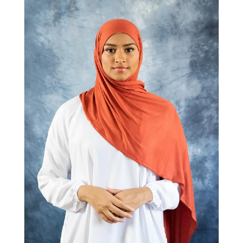 Jersey Hijab - Burnt Orange Bamboo Jersey Tee