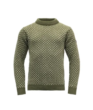 Devold - Nordsjo Wool Sweater - Olive Modern Contemporary Chic