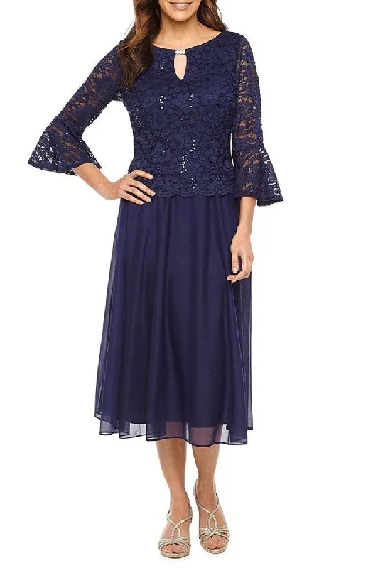 Jackie Jon New York - Floral Lace Popover Jersey Dress 26392SC Glamorous Jersey Tee