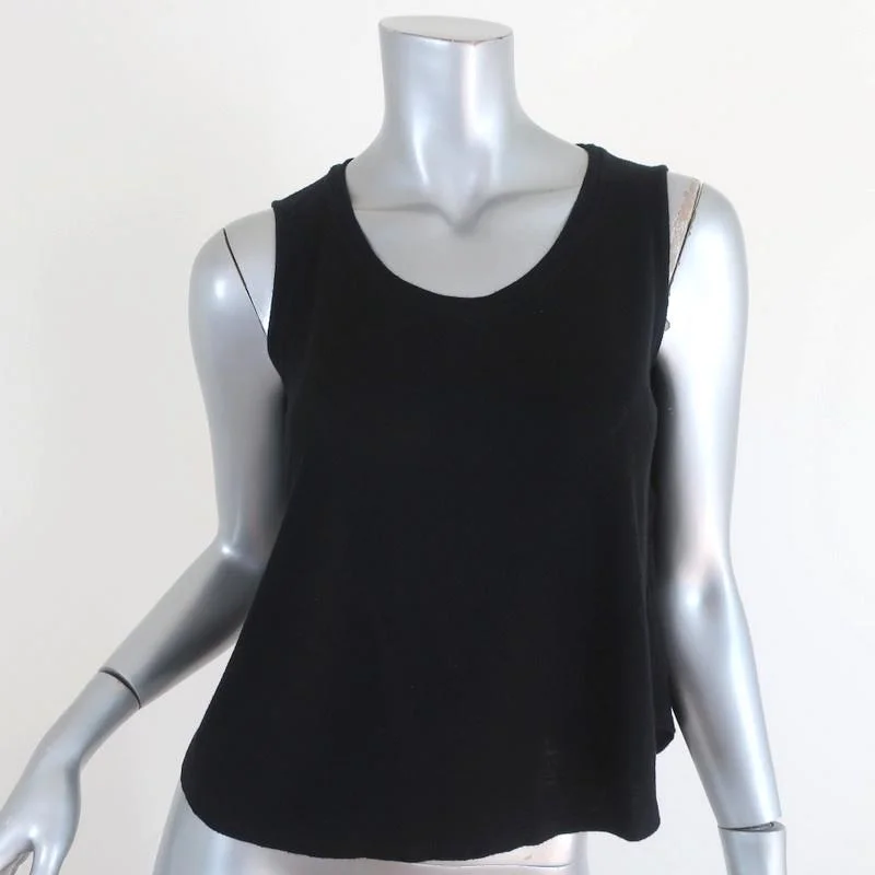 Theyskens' Theory Tank Top Black Ribbed Jersey Size Petite breathable tank top