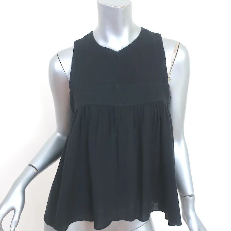 Apiece Apart Swing Tank Top Black Cotton Size 4 solid color tank