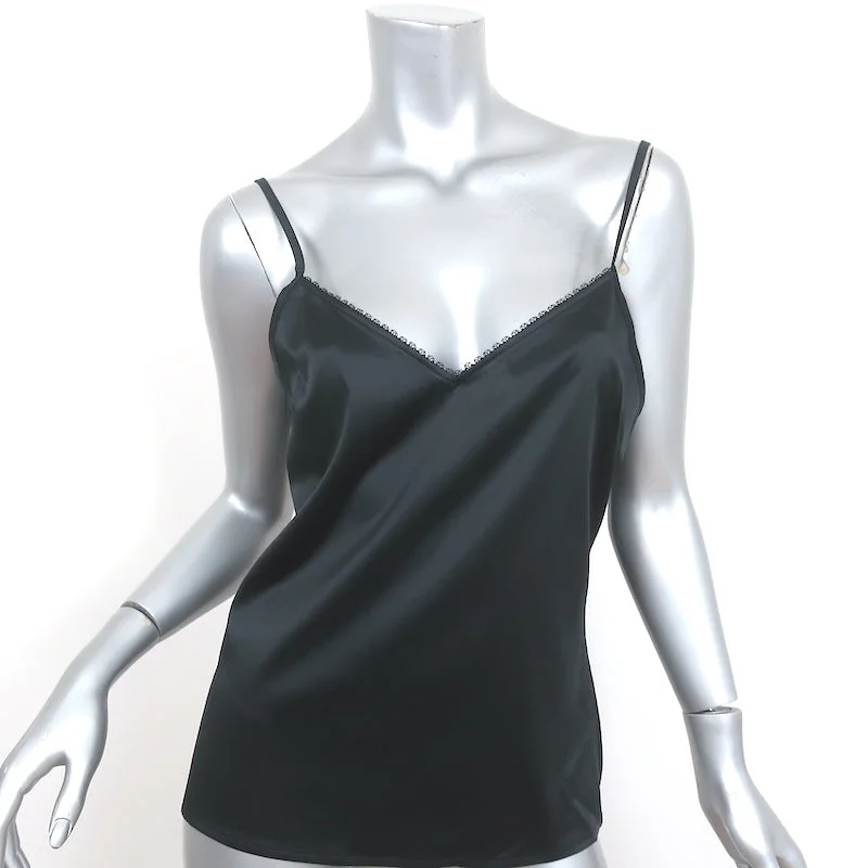 Christian Dior Boutique Camisole Black Stretch Satin Size US 10 V-Neck Tank Top sage tank top