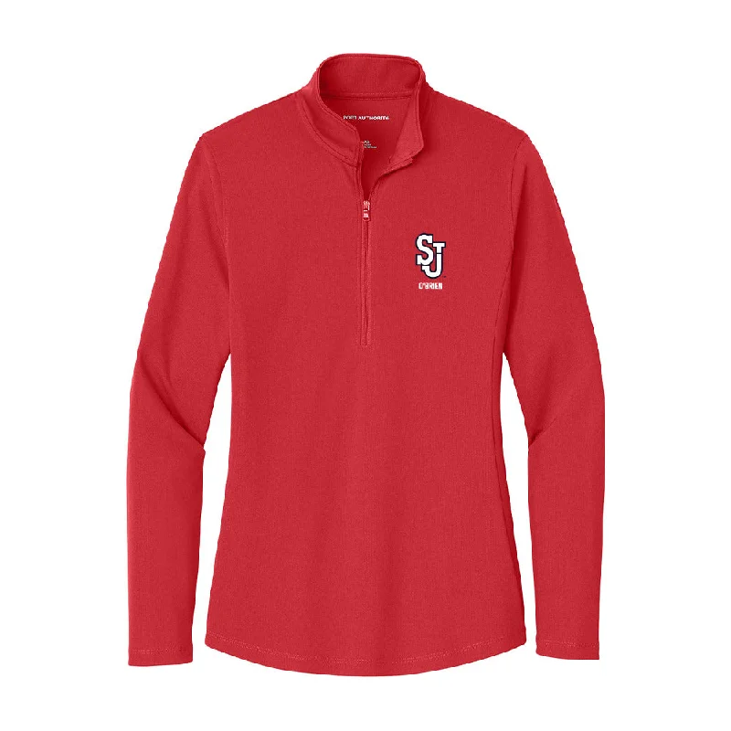 St. Johns - NCAA Women's Soccer : Aly O'Brien - Women's Lightweight Quarter Zip Jacket Fitted Jacket Loose Jacket Oversized Jacket