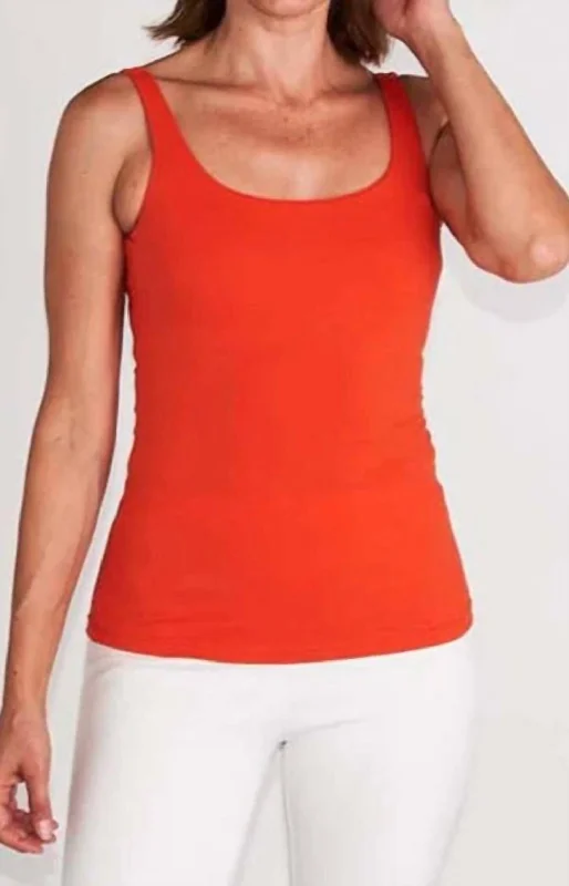 Bradley Sherman Tank In Orange charcoal tank top