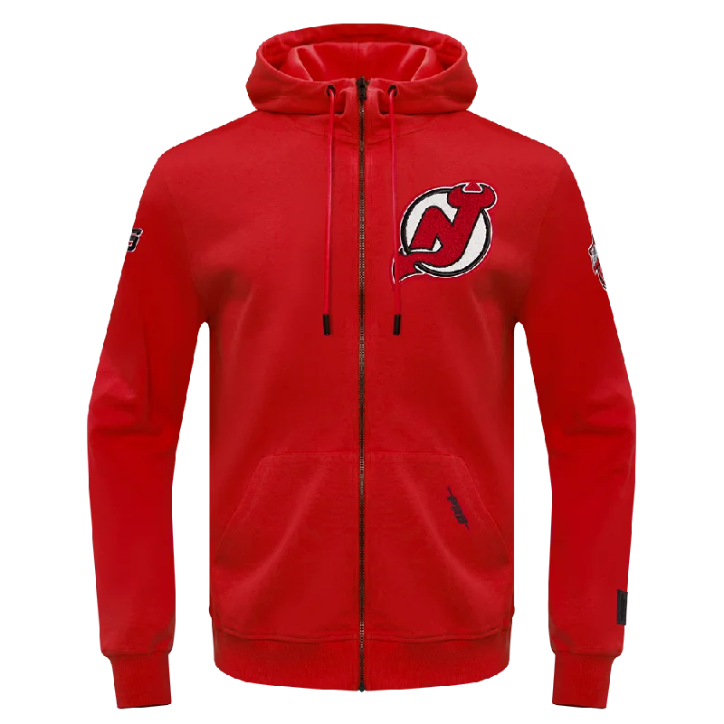 SUDADERA CON CIERRE NHL NEW JERSEY DEVILS CLASSIC CHENILLE Long Sleeve Jersey Tee