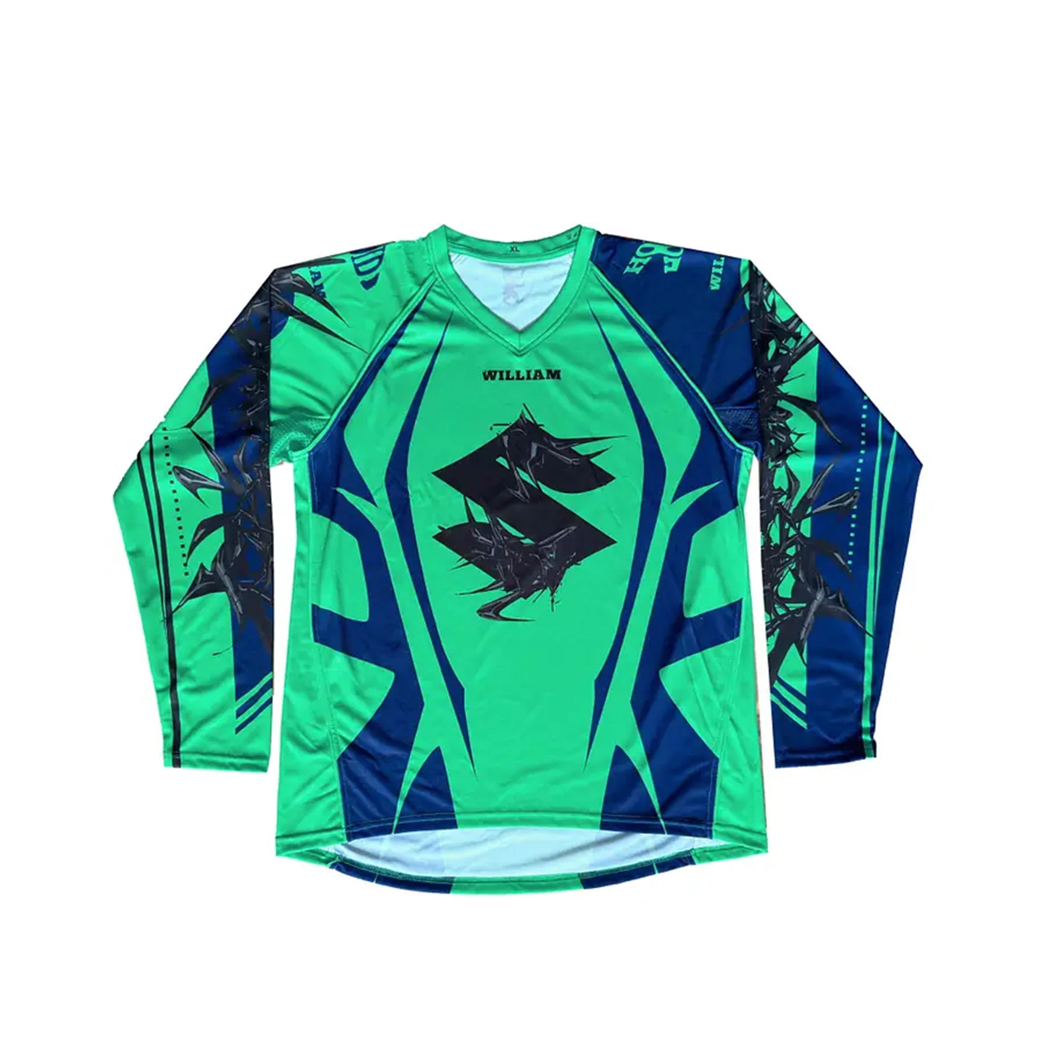 David William Night Rider Jersey - Green Jet Black Jersey Tee