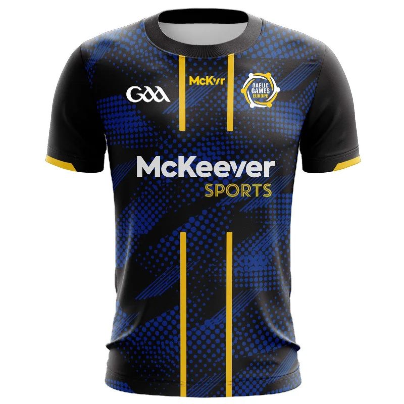 Mc Keever Gaelic Games Europe Playing Jersey - Adult - Black One Shoulder Jersey Shirt